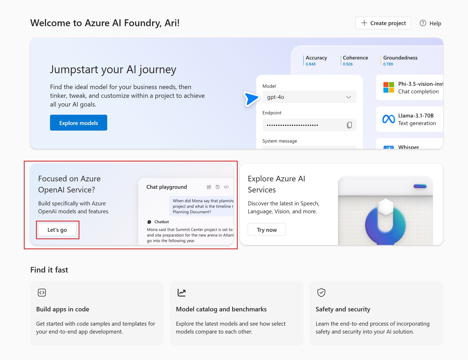 Azure OpenAI integration in Azure AI Foundry