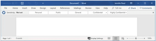 Azure Information Protection labels in Word