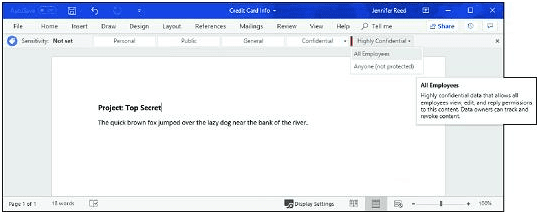 Apply Highly Confidential All Employees sensitivity label
